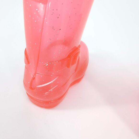 Unbranded Midcalf Height Salmon Pink See-Through Glitter Rainboots / Jellies GUC - Picture 12 of 15
